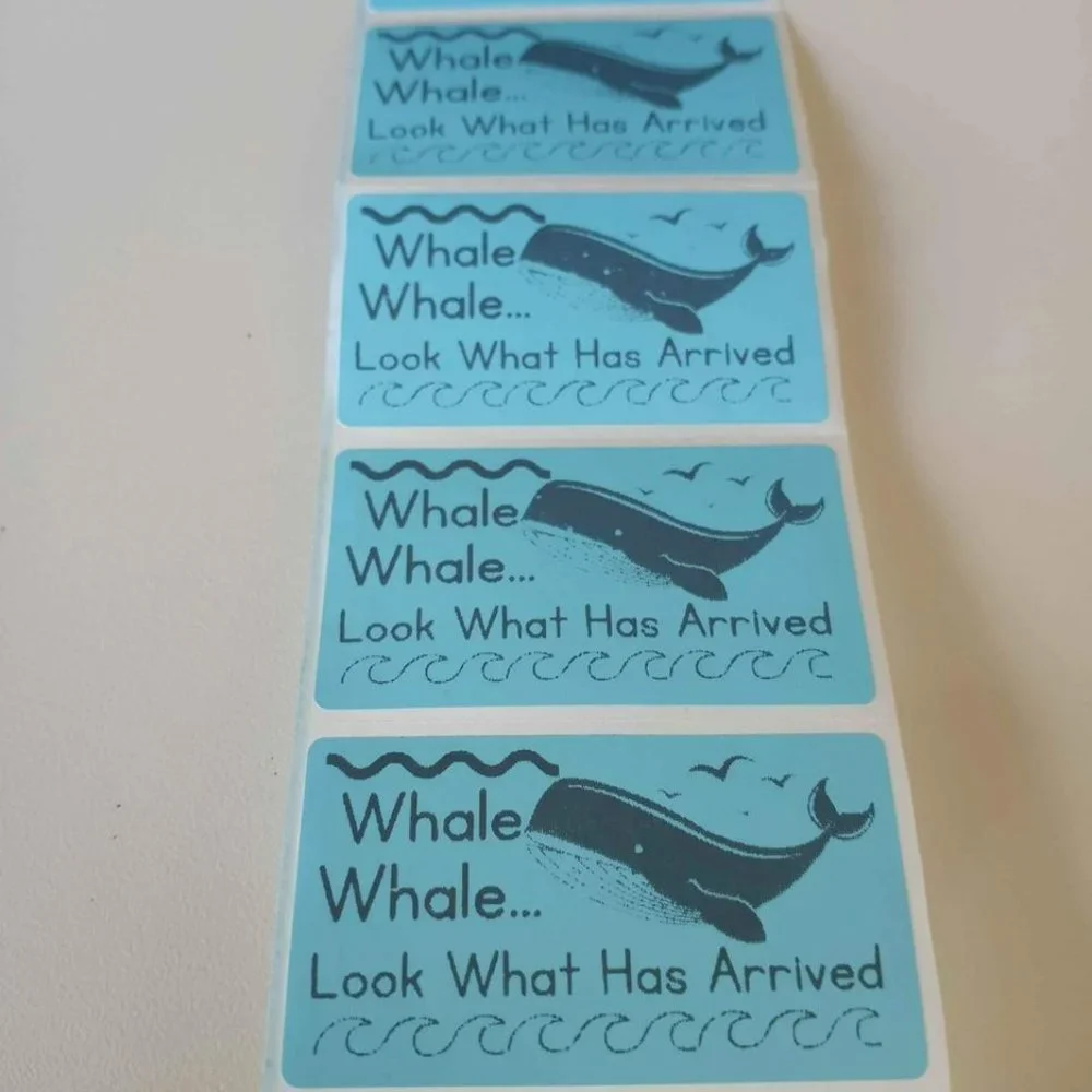 💙100 Whale Whale- Shipping Labels Thermal Packaging Stickers 2.25